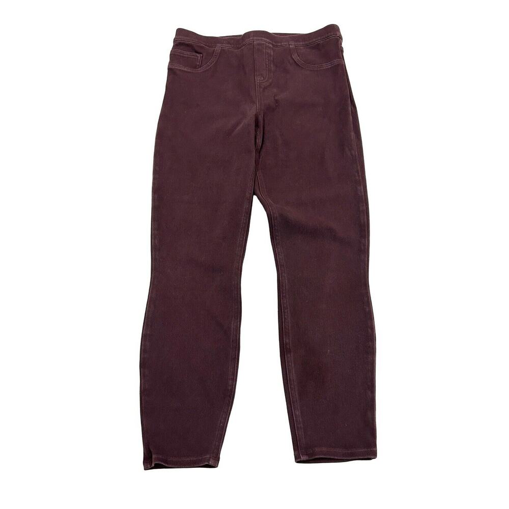 Spanx Jeanish Ankle Skinny Jeans Size XL Purple Plum Soft Knit Inseam 27”